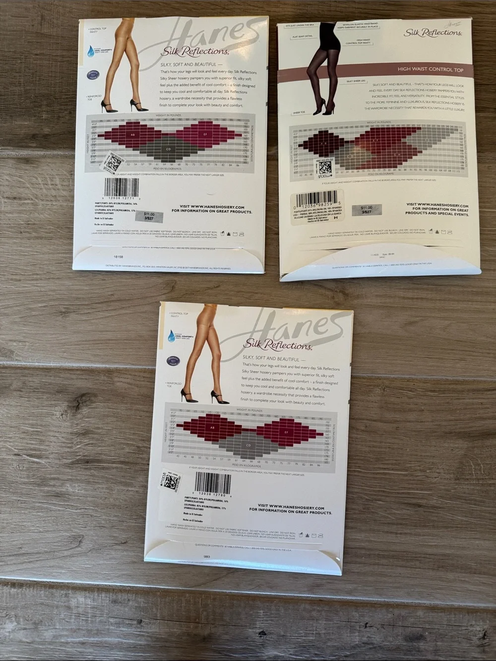 New lot of 3 Hanes Silk Reflexion EF Control Top Pantyhose